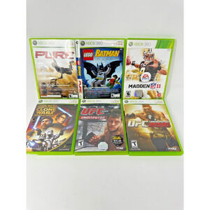 Xbox 360 Game Lot (6) LEGO Batman, Pure, Star Wars, Madden 11, UFC 2009 & 2010